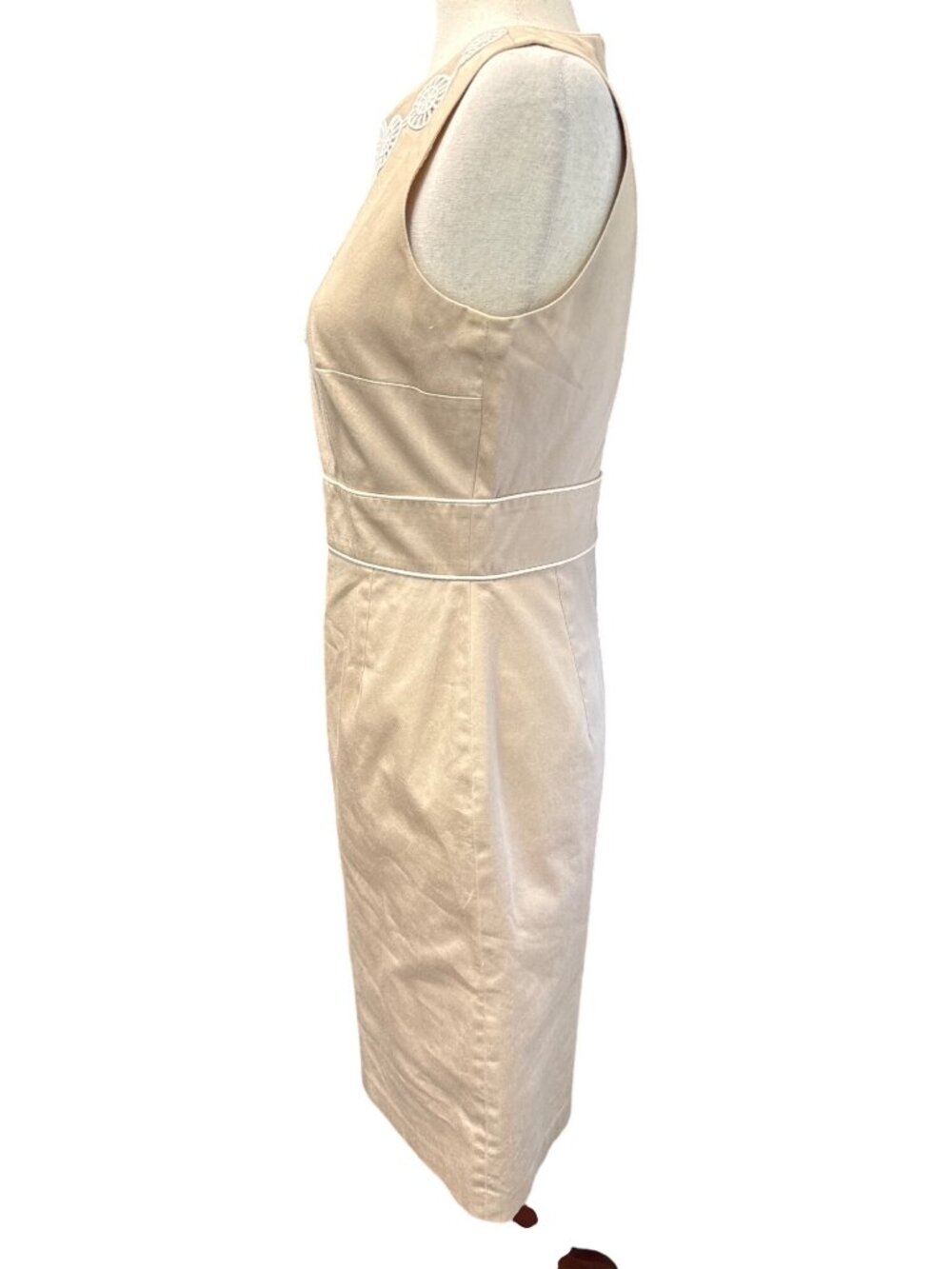 Isabella DeMarco by Tahari Levine Sleeveless Sheath Dress~Size 4~Tan L13 18 - Picture 4 of 15